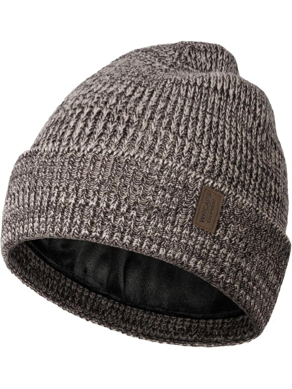 Unisex Beige Coffee Winter Beanie For Soft Fleece Lined Knit Ski Hat Warm Cap
